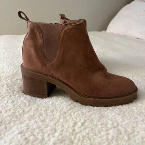 Lucky Brand Tan Suede Ankle Booties